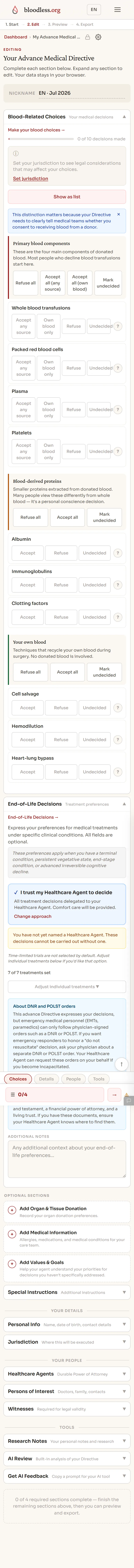 Name your Healthcare Agent — the person who speaks for you. Add their name and phone, and they can confirm with one tap.